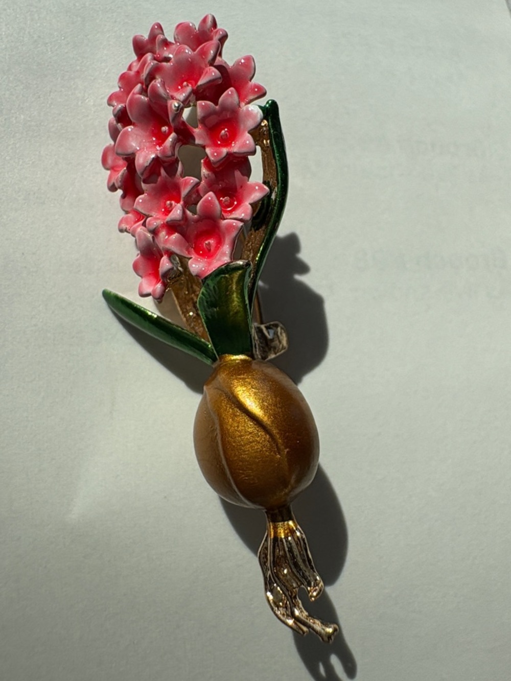 Pink Floral Bulb Brooch - Women's Accessory